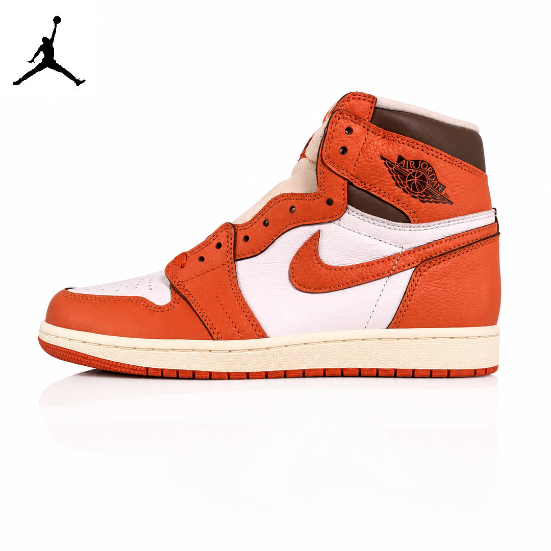 Air Jordan 1 High White-Orange Unisex Sneakers