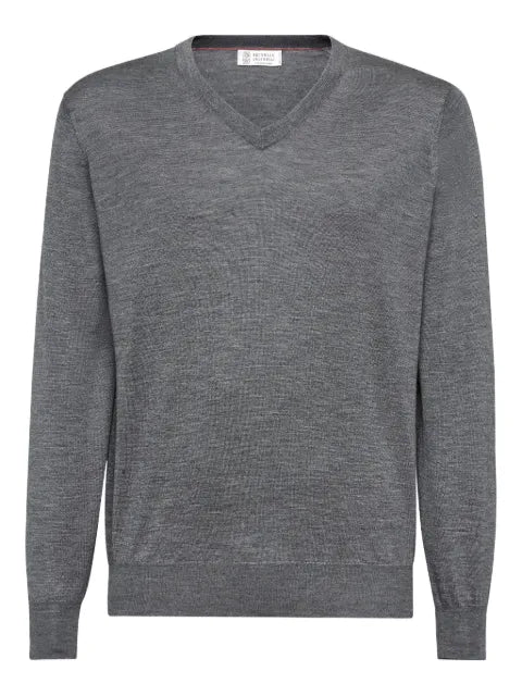 Brunello Cucinelli V-neck wool jumper