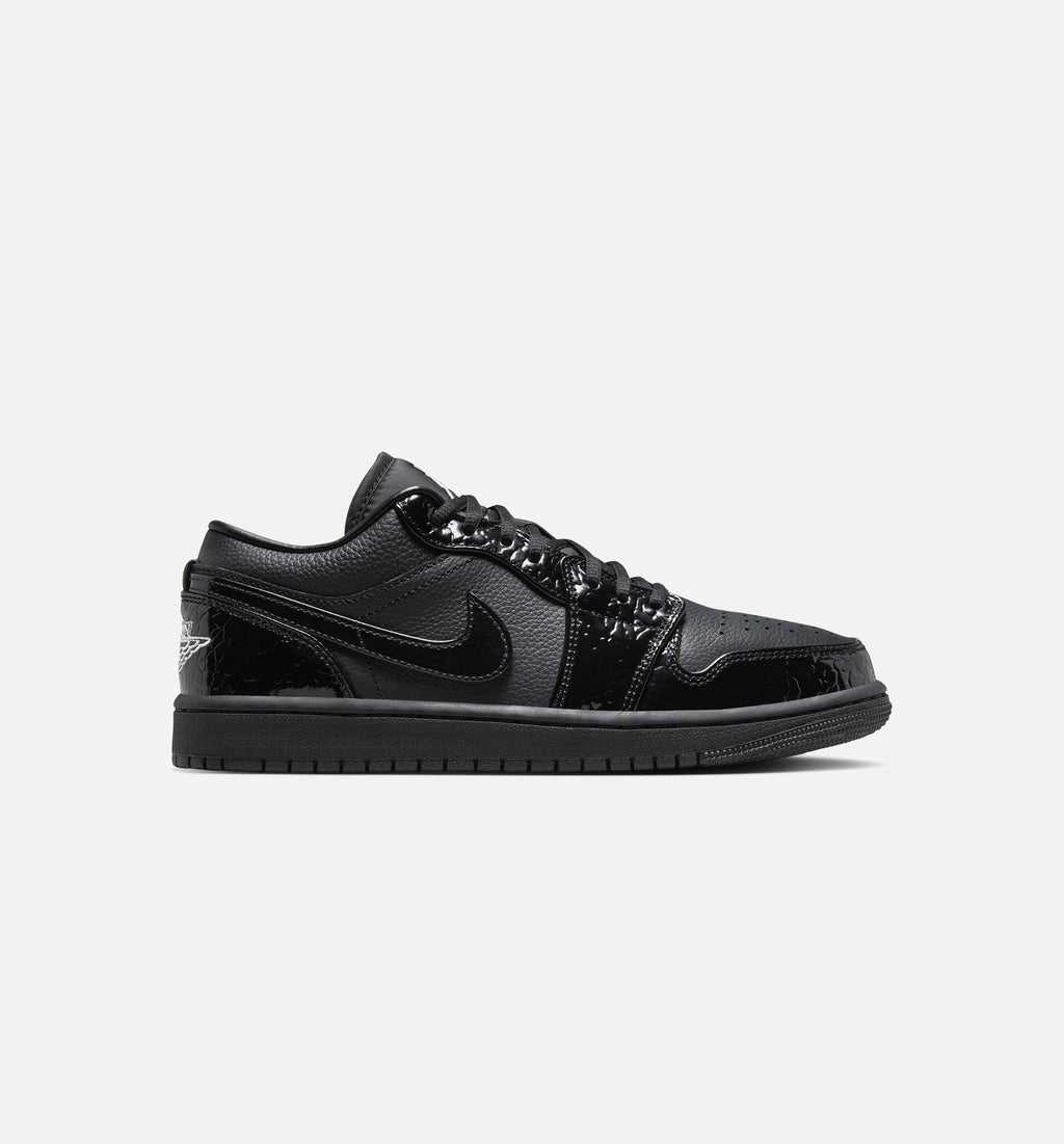 Air Jordan 1 Low Patent Elephant Women's Shoes - Black/White/Silver