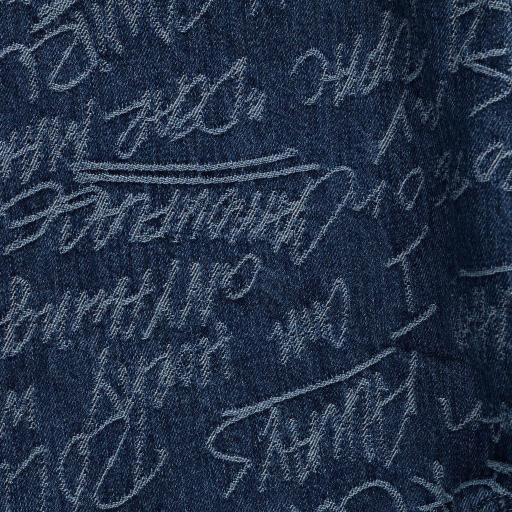 Blue Graffiti Straight Leg Jeans