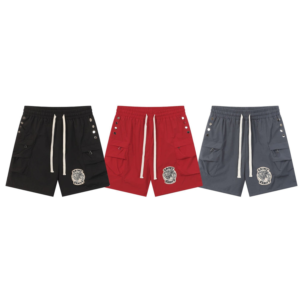 Saint Vanity Washed Rivet Oversized Tee & Shorts Set Streetwear