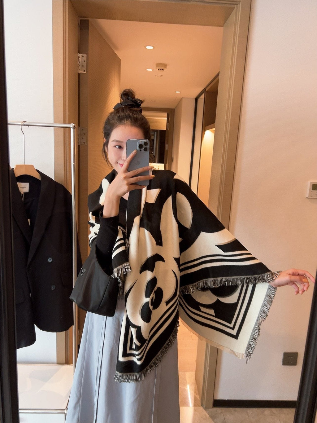 Chanel Floral Square Scarf