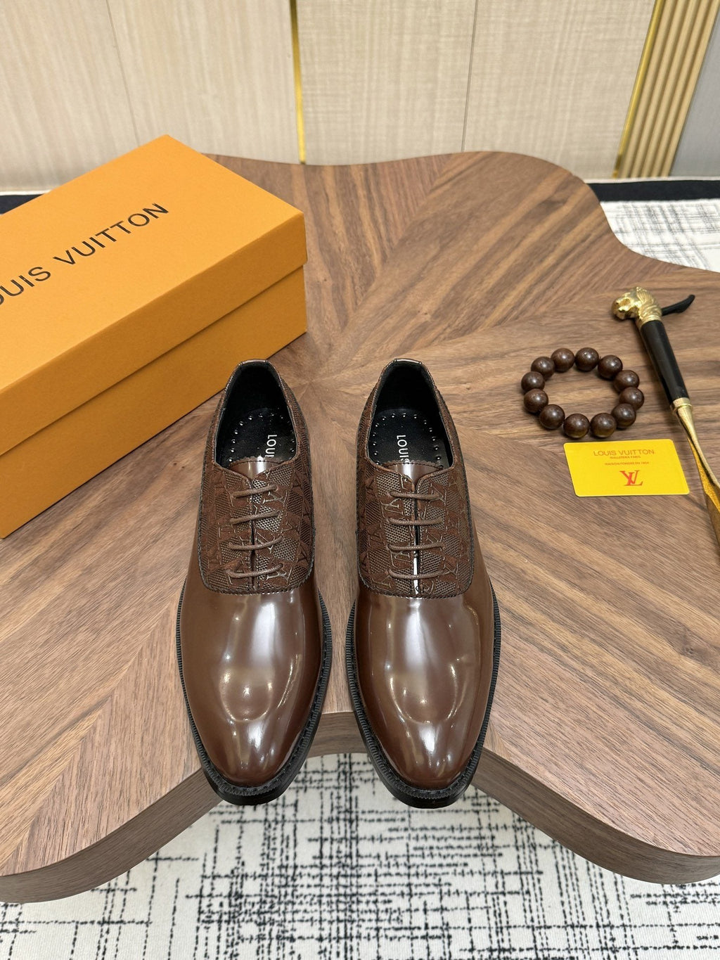 Louis Vuitton Men's Textured Vamp Lace-Up Dress Shoes