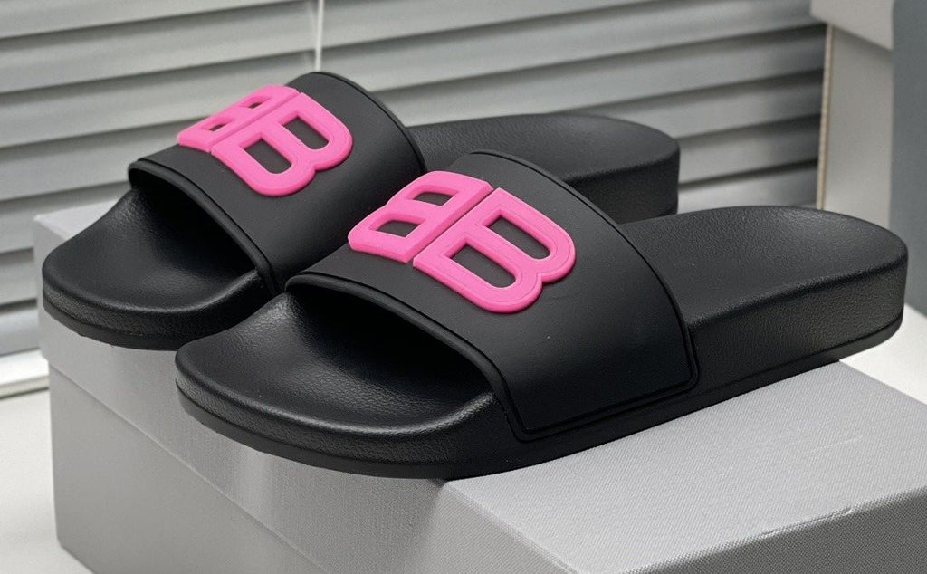 Balenciaga Raised Motif Slide Sandals
